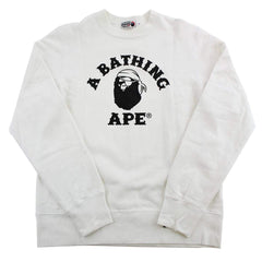 Pull ras du cou Bape Pirate Store College Logo Blanc