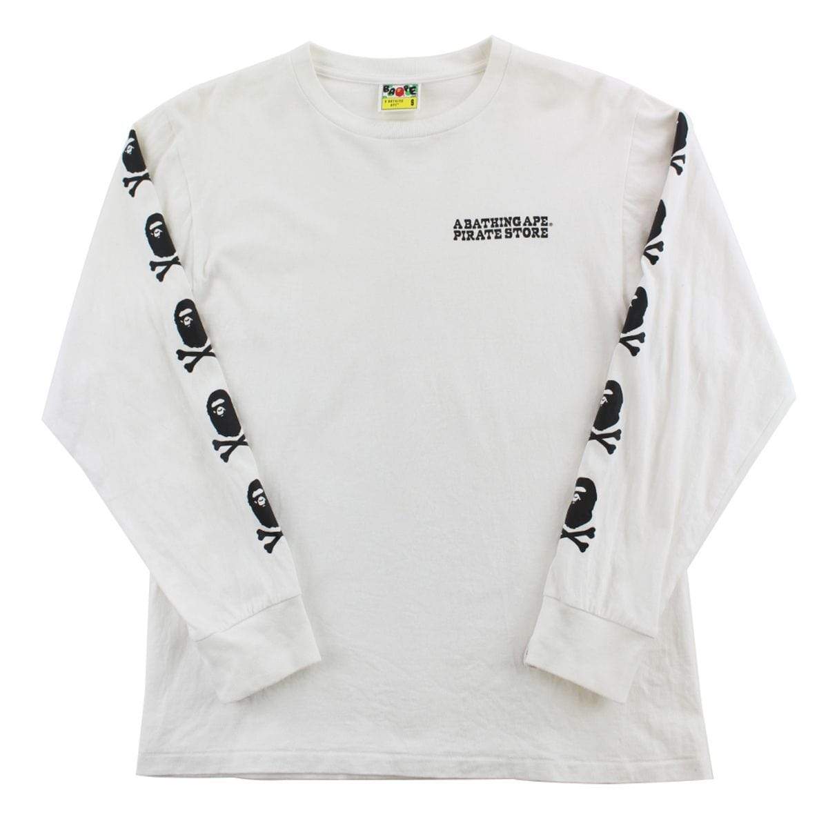 Bape Pirate Store Crossbones LS White - SaruGeneral