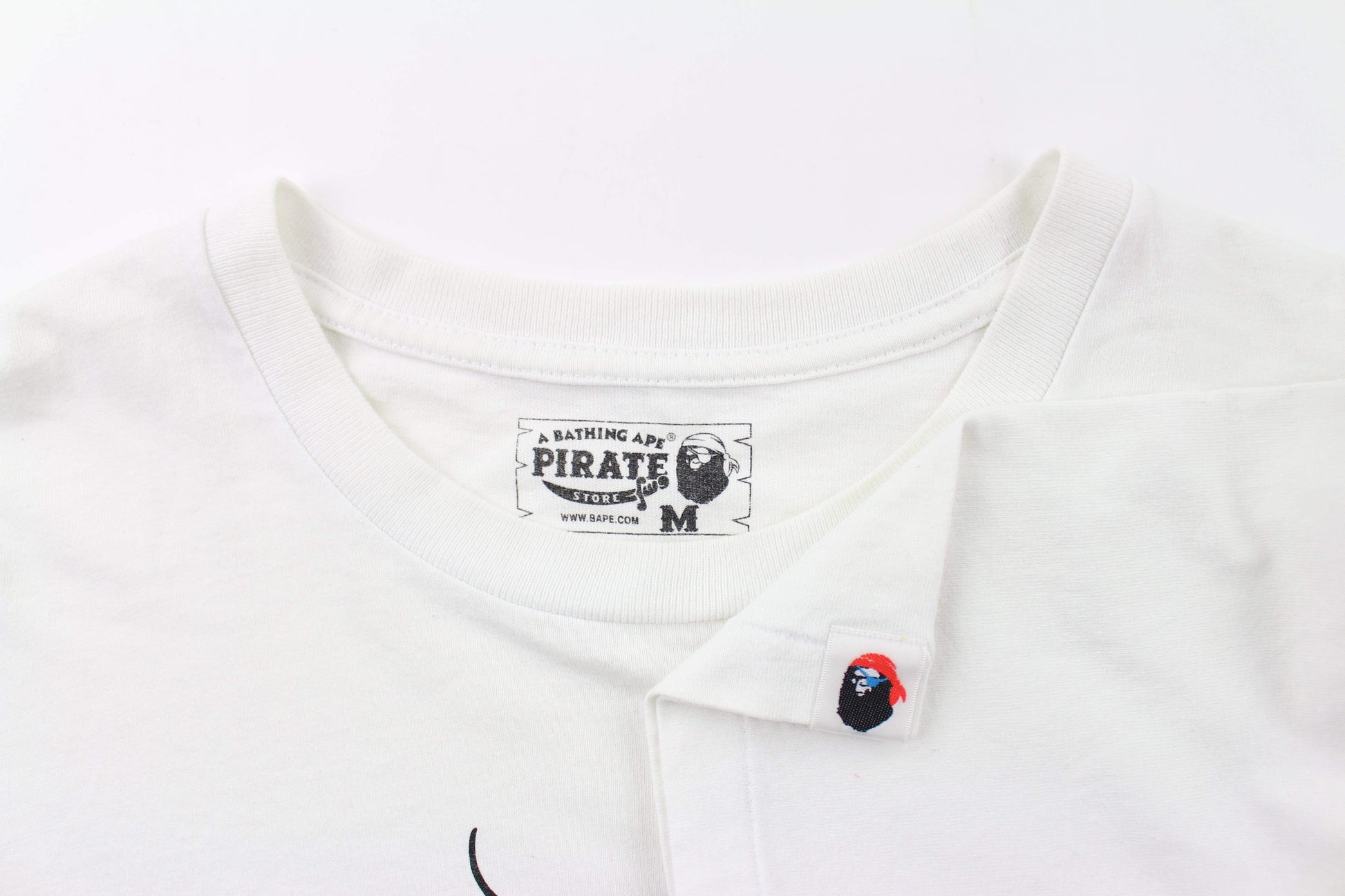 Bape Pirate Store Text Tee White - SaruGeneral