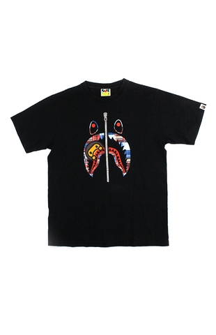 T-shirt Bape Plaid Shark Face Baby Milo noir