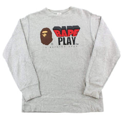 Pull ras du cou Bape Play Big Ape gris