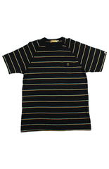 Bape Point Head Logo Coloured Stripes Tee Black