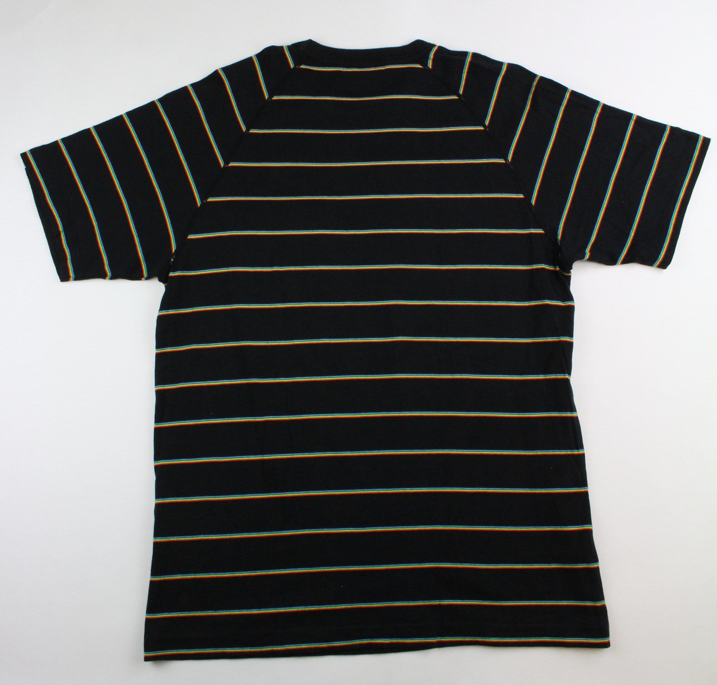 Bape Point Head Logo Coloured Stripes Tee Black - SaruGeneral