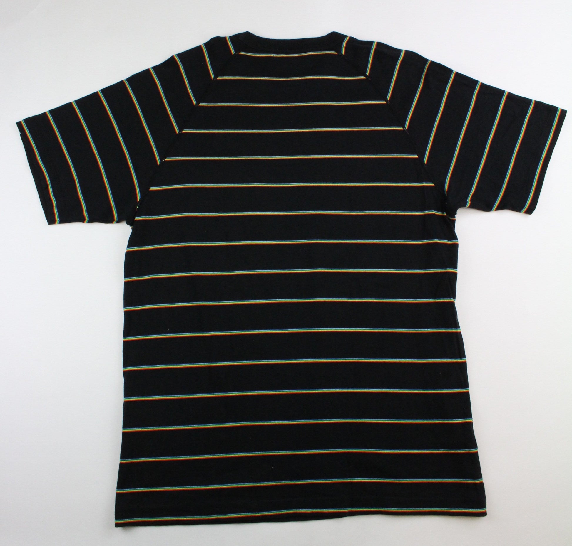 Bape Point Head Logo Coloured Stripes Tee Black - SaruGeneral