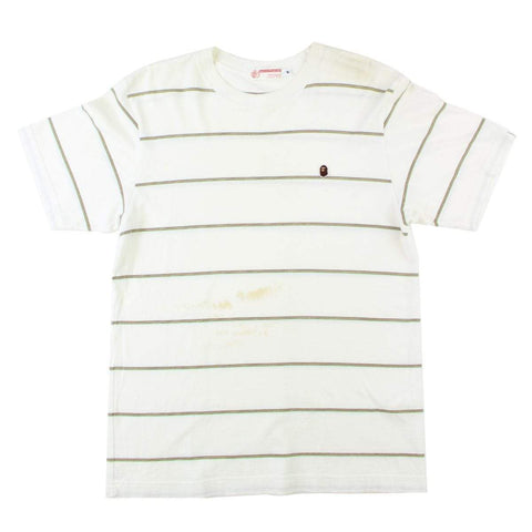 T-shirt rayé Bape Point Head Logo Blanc