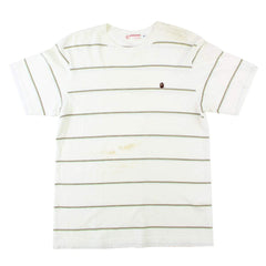 T-shirt rayé Bape Point Head Logo Blanc