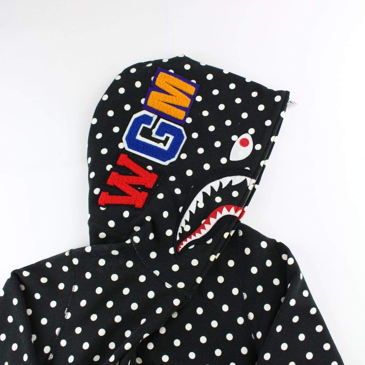 Bape Polkadot Shark Hoodie Full Zip Black - SaruGeneral