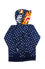 Bape Polkadot Tiger Shark Sweat à capuche Bleu marine