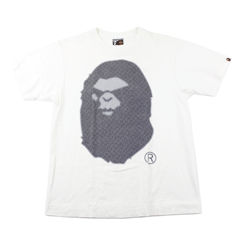 T-shirt Bape Motion Polka avec logo Big Ape en colère, blanc