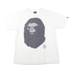 Bape Motion Polka Angry Big Ape Logo Tee White