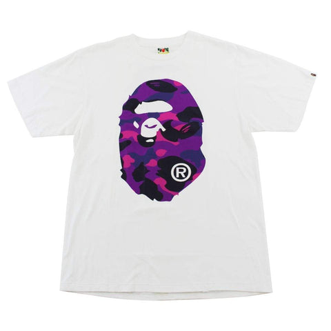 T-shirt Bape Purple Camo Big Ape blanc