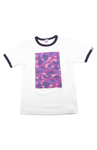 T-shirt Bape Purple Camo Box blanc