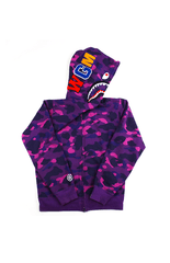 Sweat à capuche camouflage violet Bape Shark