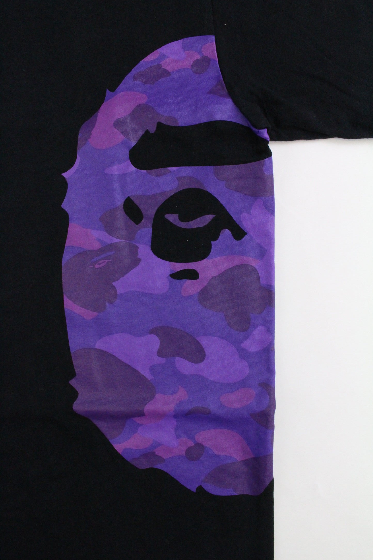 Bape Purple Camo Side Big Ape Tee Black - SaruGeneral