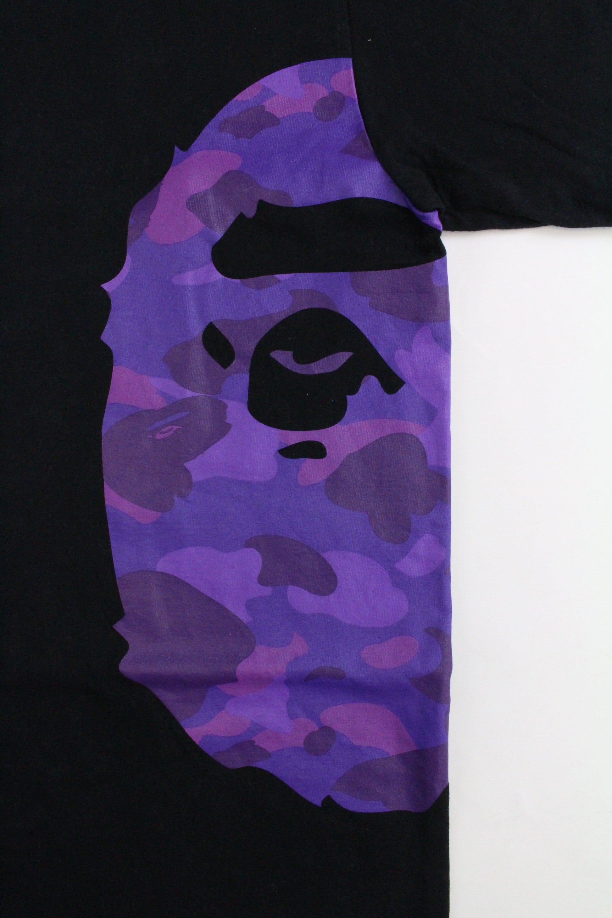 Bape Purple Camo Side Big Ape Tee Black - SaruGeneral