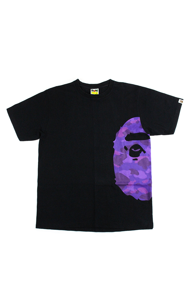 Bape Purple Camo Side Big Ape Tee Black - SaruGeneral