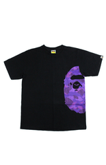 Bape Purple Camo Side Big Ape Tee Black