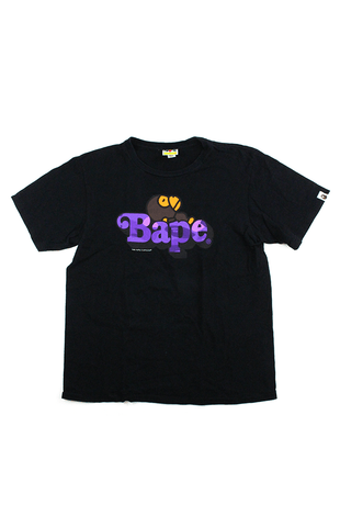 T-shirt Bape Purple Camo Text Sleeping Milo noir