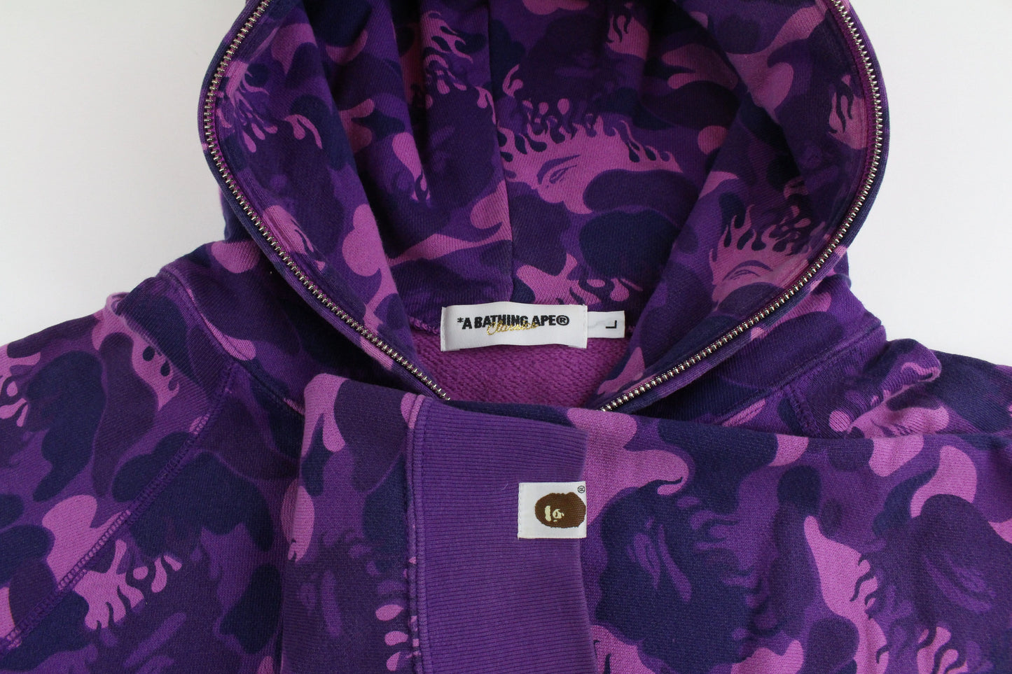 Bape Purple Flame Camo Full Zip Hoodie - SaruGeneral