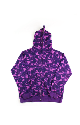 Sweat à capuche zippé Bape Purple Flame Camo