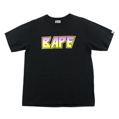 T-shirt Bape dégradé violet et jaune Kiss noir