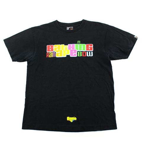 T-shirt Bape Rainbow Text noir