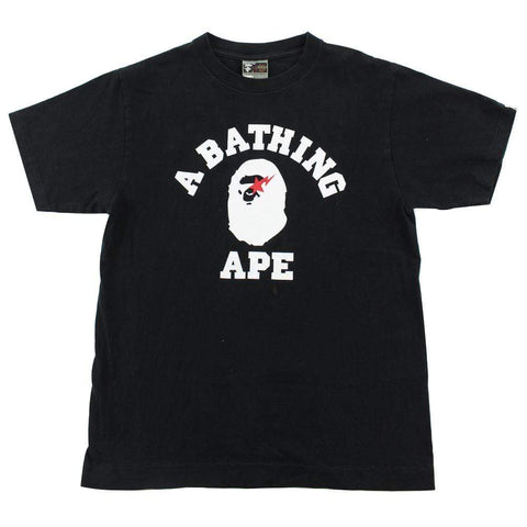 T-shirt Bape blanc rouge avec logo Bapesta College noir