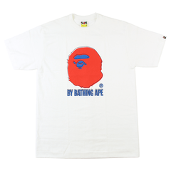 Bape Red Blue Big Ape Logo Tee White