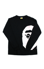 Bape Neon Camo White Side Big Ape Logo LS Noir