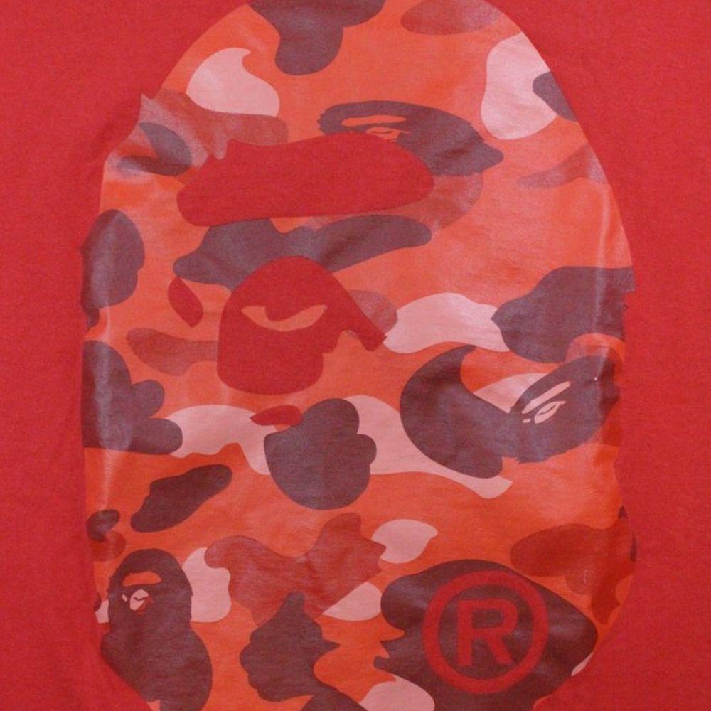 Bape Red Camo Big Ape Logo Tee Red - SaruGeneral