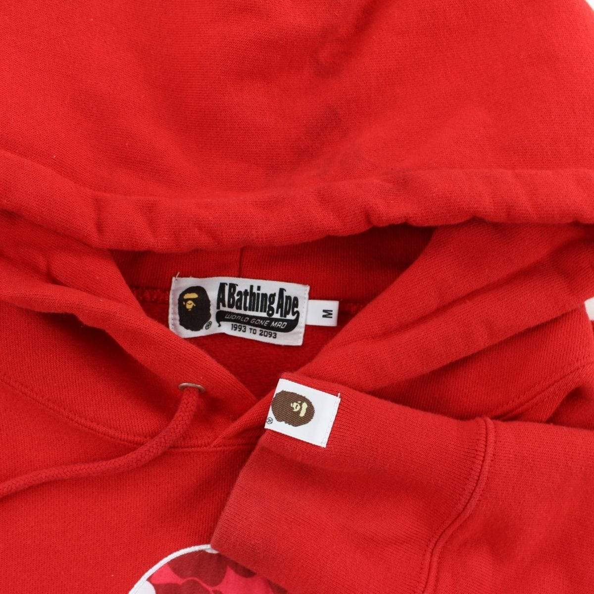 Bape Red Camo Polkadot Big Ape Logo Hoodie Red - SaruGeneral