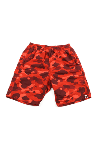 Short de plage camouflage rouge Bape