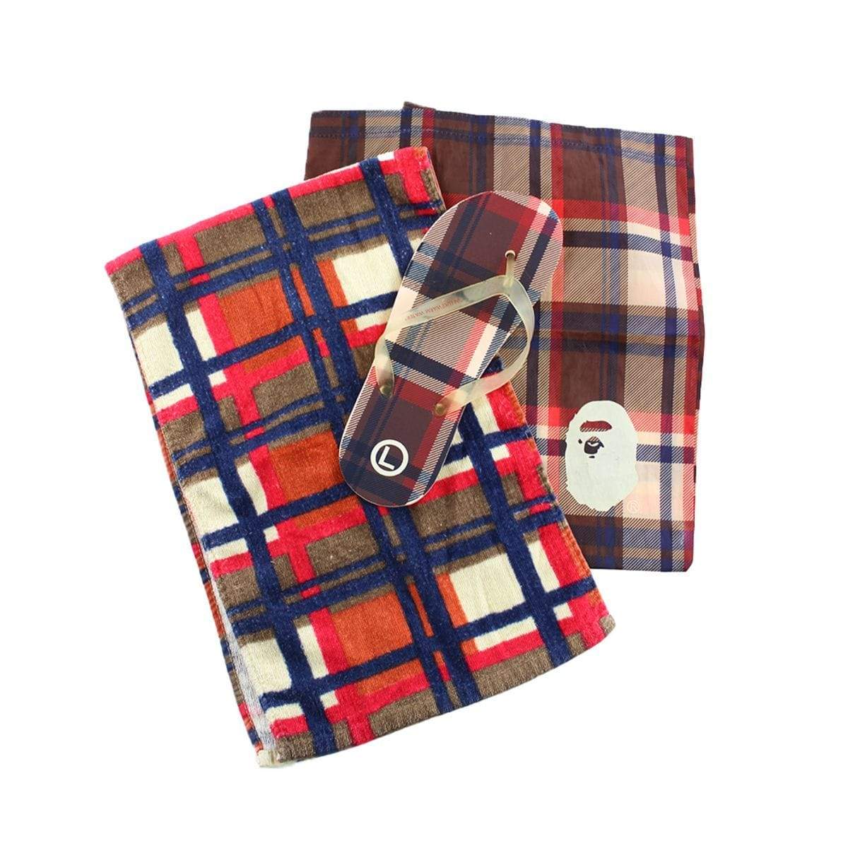 Bape Red Plaid Beach Set - SaruGeneral