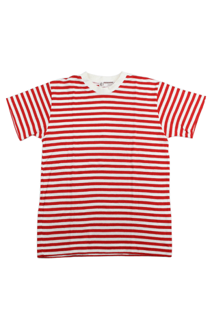 T-shirt Bape à rayures rouges et blanches