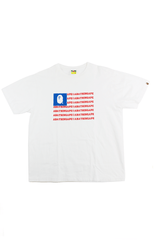 T-shirt Bape rouge avec drapeau américain blanc