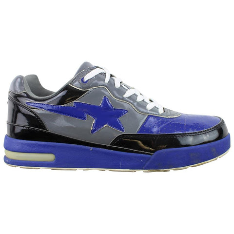 Bape Roadsta Bleu Marine Gris Cuir Verni