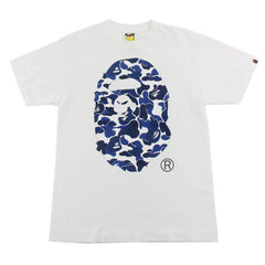 Bape Royal Blue Camo Big Ape Logo Tee White