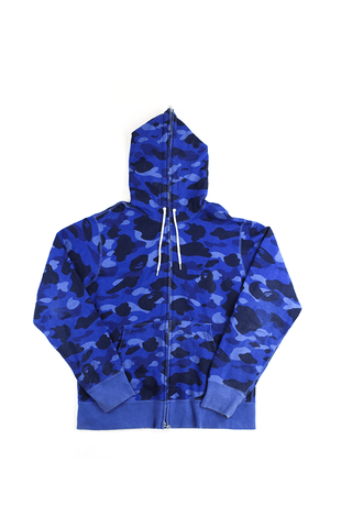Sweat à capuche zippé Bape Royal Blue Camo