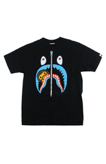 T-shirt Bape bleu sarcelle Shark Face Milo noir