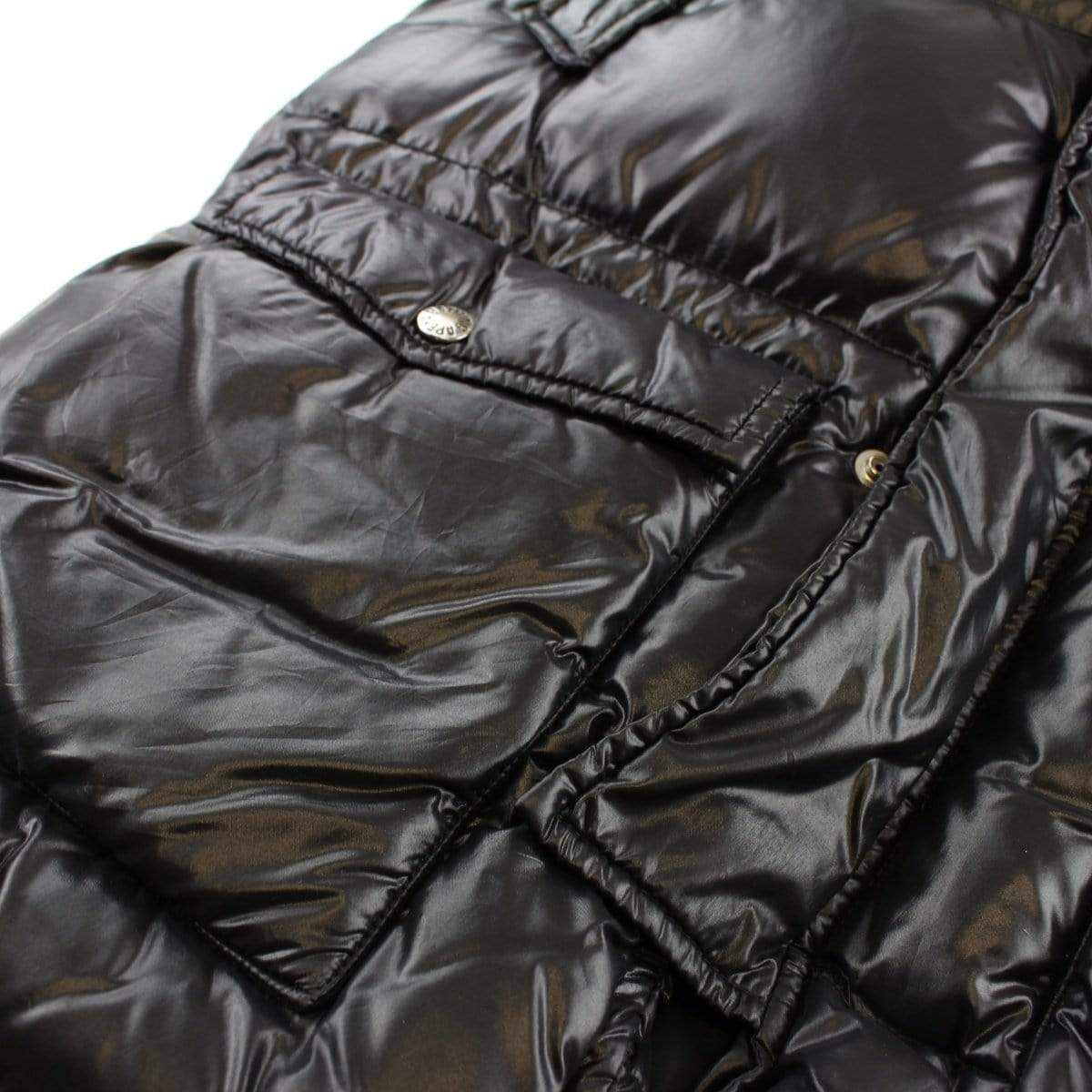 Bape Shiny Puffer Jacket Fur Hood Black - SaruGeneral