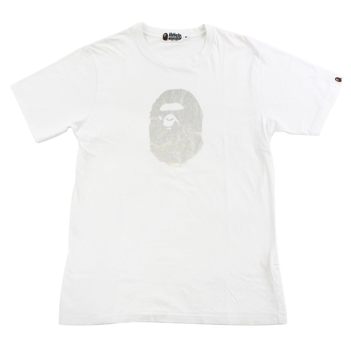 Bape Silver Foil Big Ape Logo Tee White - SaruGeneral