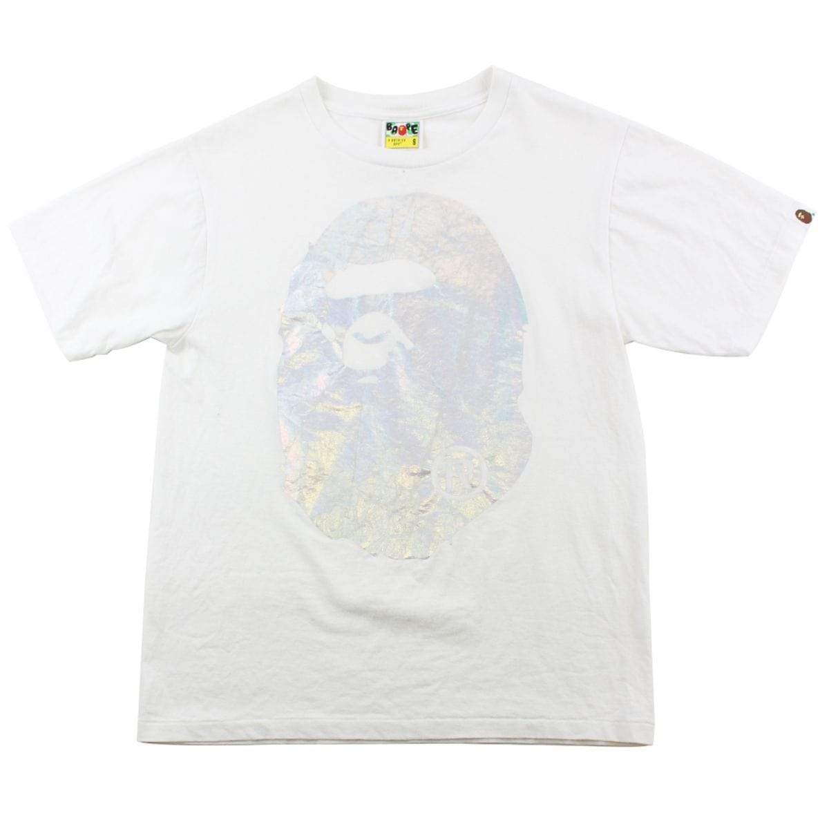 Bape Silver Foil Big Ape Logo Tee White - SaruGeneral