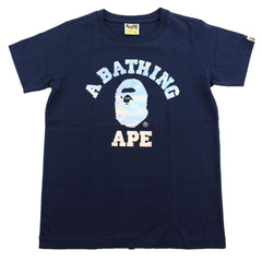 T-shirt Bape Silver Foil College Logo Bleu marine