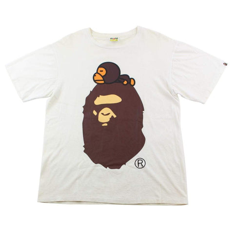 T-shirt Bape Sleeping Baby Milo Big Ape blanc