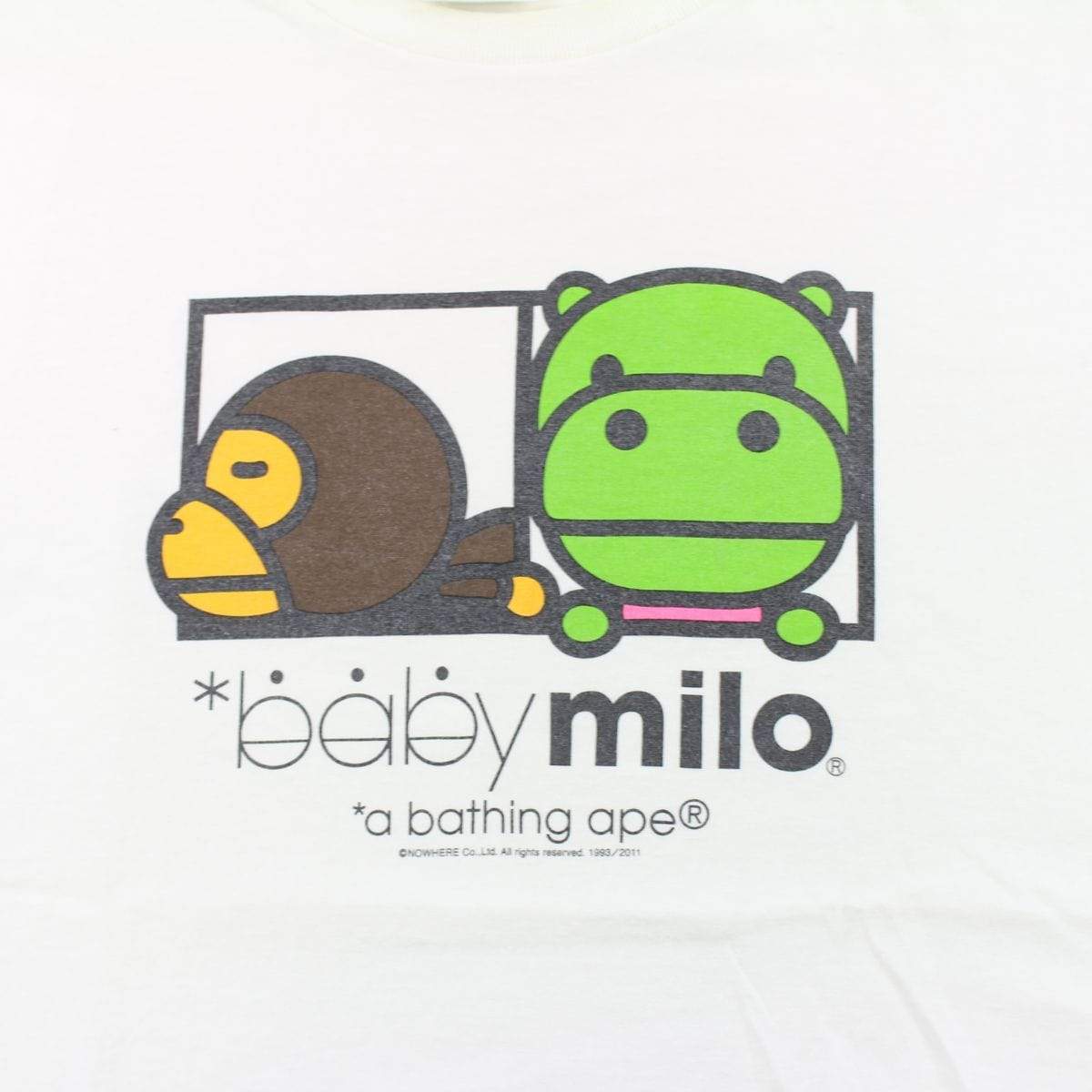 Bape Sleeping Baby Milo & Hippo Tee White - SaruGeneral