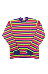 Sweat-shirt à manches longues à rayures multicolores avec logo Bape