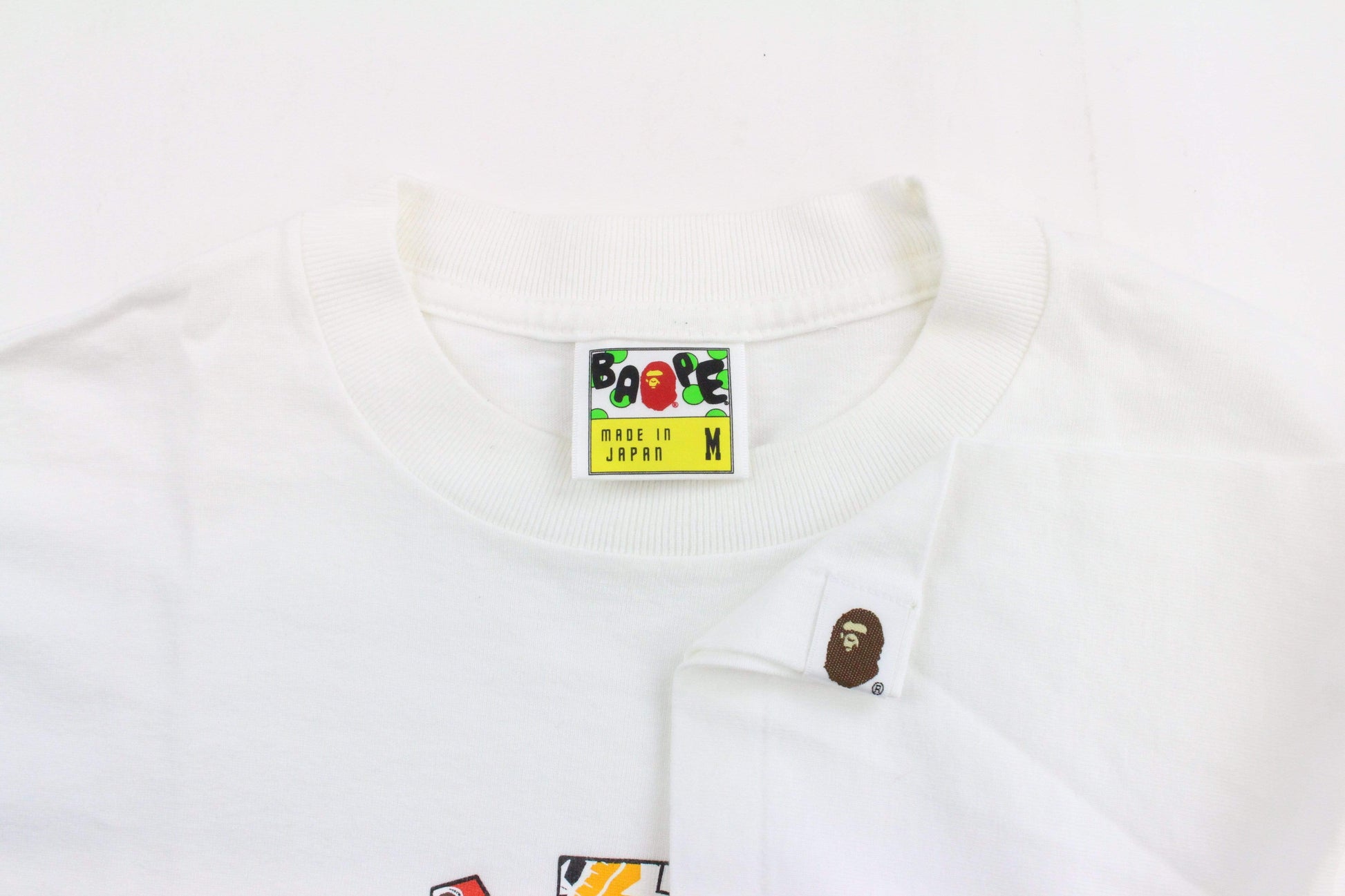 Bape Sticker bomb College Logo Tee White - SaruGeneral