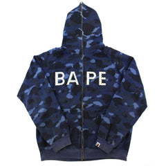 Bape Swarovki Text Blue Camo entièrement zippé