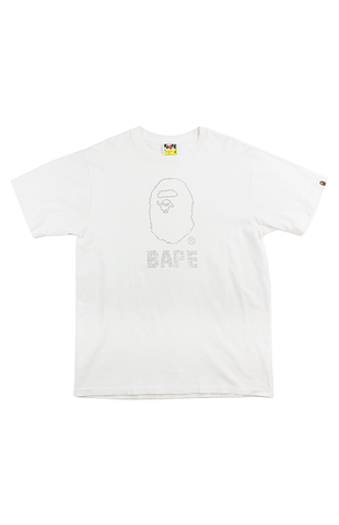 T-shirt Bape Swarovski Big Ape blanc avec texte