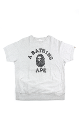 T-shirt à manches longues Bape Swarovski College Logo gris